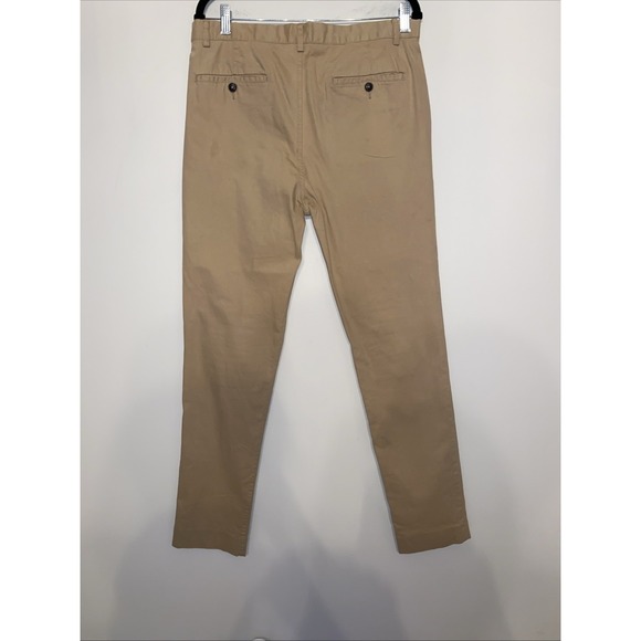H&M Men's Khaki Chino Pants Size 34R Tan Flat Front Casual Business Button Fly - Picture 8 of 8